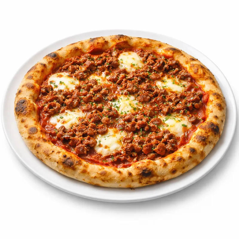 Bolognese pizza — jauhelihapizza Fudis House Espoossa