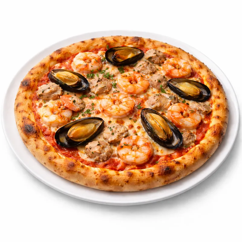 Frutti di Mare merenelävät-pizza Fudis House Espoossa