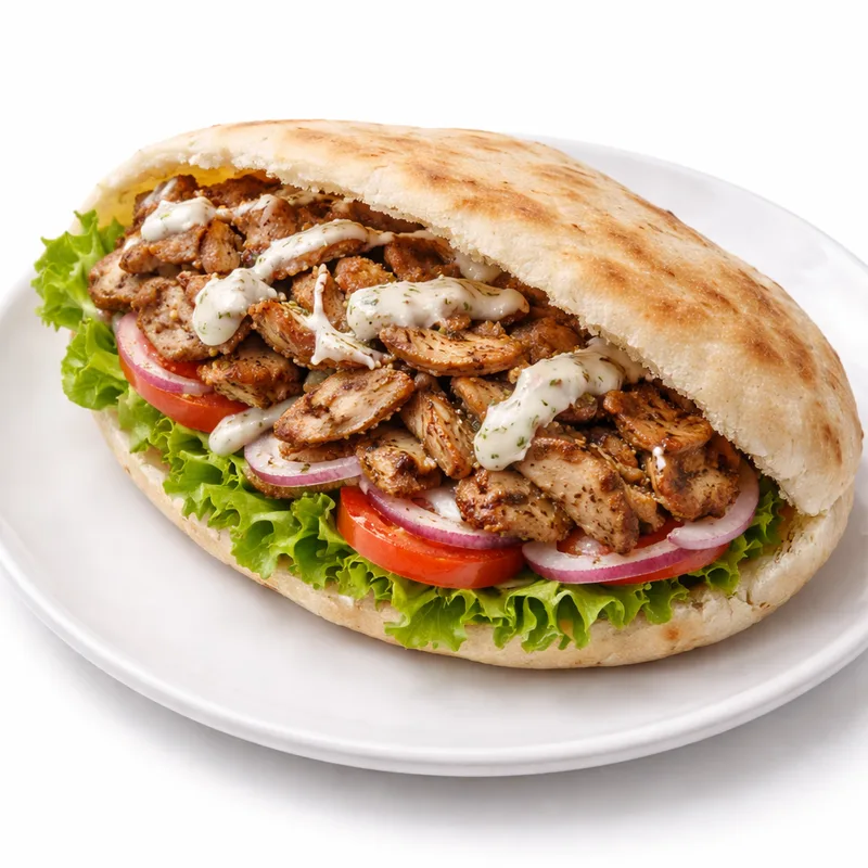 Kanakebab pita — kanakebab pitaleivässä Fudis House Espoossa