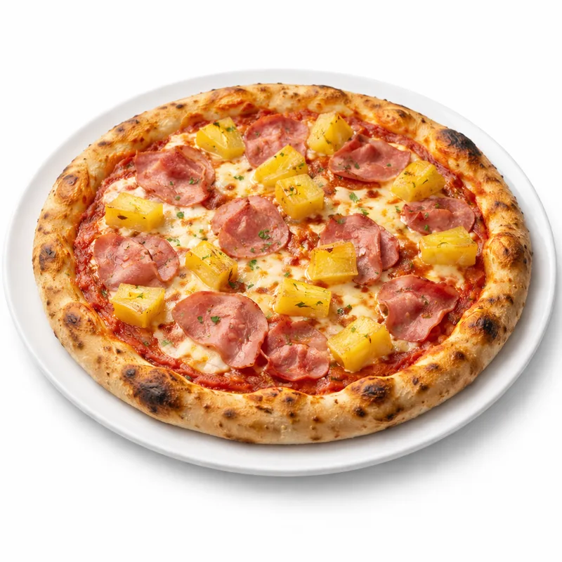Tropicana pizza — kinkku-ananaspizza Fudis House Espoossa