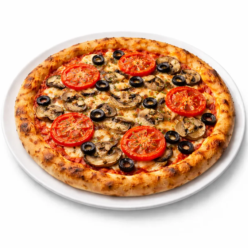 Vegetariana kasvis-pizza — kasvisravintola Fudis House Espoossa